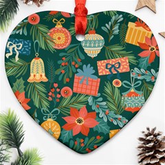 Christmas Love Heart Ornament (two Sides) by designsbymallika