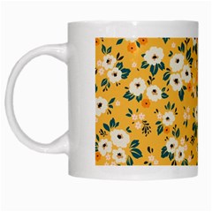 White Flowers White Mugs by designsbymallika