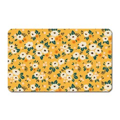 White Flowers Magnet (rectangular) by designsbymallika