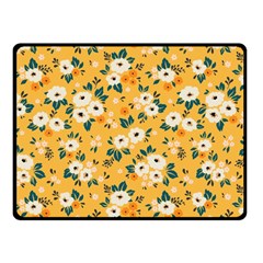 White Flowers Fleece Blanket (small) by designsbymallika