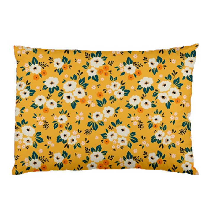 White Flowers Pillow Case (Two Sides)