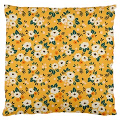 White Flowers Large Flano Cushion Case (one Side) by designsbymallika