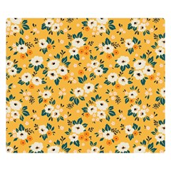 White Flowers Double Sided Flano Blanket (small)  by designsbymallika