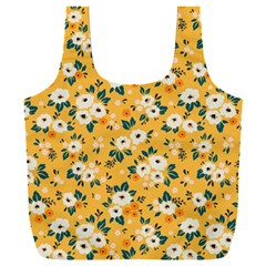 White Flowers Full Print Recycle Bag (xxxl) by designsbymallika