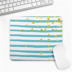 Cute Golden Hearts Large Mousepads by designsbymallika