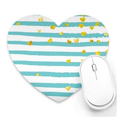 Cute Golden Hearts Heart Mousepads by designsbymallika