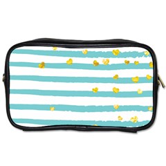 Cute Golden Hearts Toiletries Bag (one Side) by designsbymallika