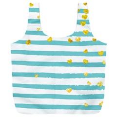 Cute Golden Hearts Full Print Recycle Bag (xxl) by designsbymallika