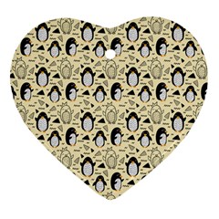 Cute Penguin Love Heart Ornament (two Sides) by designsbymallika