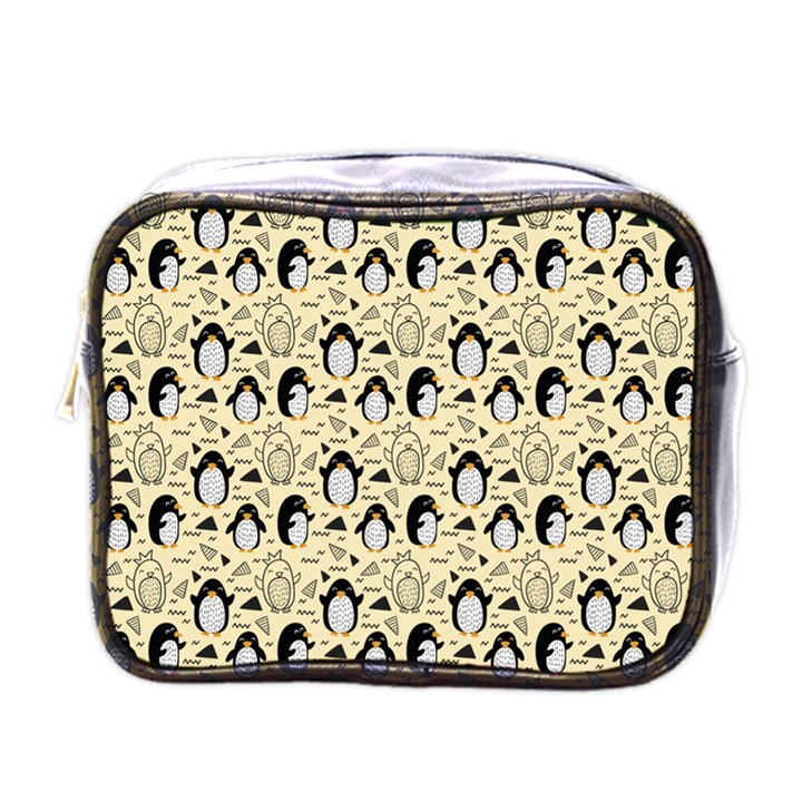 Cute Penguin Love Mini Toiletries Bag (One Side)