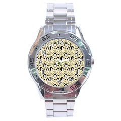 Cute Penguin Love Stainless Steel Analogue Watch by designsbymallika