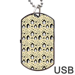 Cute Penguin Love Dog Tag Usb Flash (two Sides) by designsbymallika