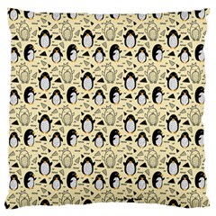 Cute Penguin Love Large Flano Cushion Case (one Side) by designsbymallika