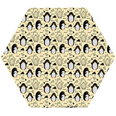 Cute Penguin Love Wooden Puzzle Hexagon by designsbymallika