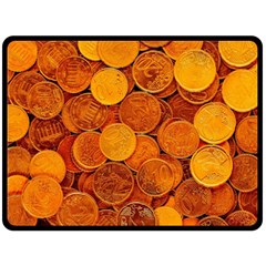 Gold Coins 2 Double Sided Fleece Blanket (large)  by impacteesstreetweargold