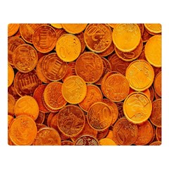 Gold Coins 2 Double Sided Flano Blanket (large)  by impacteesstreetweargold