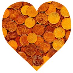 Gold Coins 2 Wooden Puzzle Heart by impacteesstreetweargold