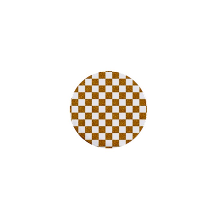 Checkerboard Gold 1  Mini Buttons