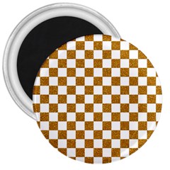 Checkerboard Gold 3  Magnets by impacteesstreetweargold