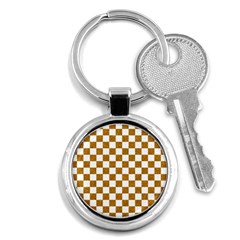 Checkerboard Gold Key Chain (round) by impacteesstreetweargold