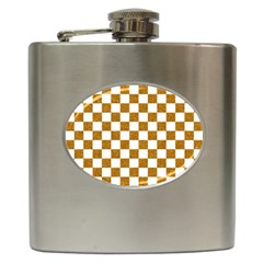 Checkerboard Gold Hip Flask (6 Oz) by impacteesstreetweargold