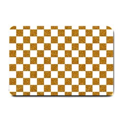 Checkerboard Gold Small Doormat  by impacteesstreetweargold