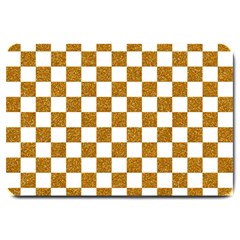 Checkerboard Gold Large Doormat  by impacteesstreetweargold