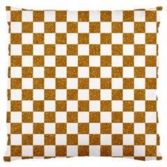 Checkerboard Gold Large Cushion Case (two Sides)