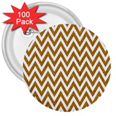 Chevron Gold 3  Buttons (100 Pack)  by impacteesstreetweargold