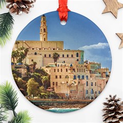 Old Jaffa Cityscape, Israel Ornament (round) by dflcprintsclothing