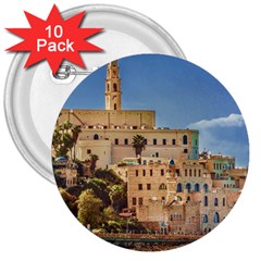 Old Jaffa Cityscape, Israel 3  Buttons (10 Pack)  by dflcprintsclothing