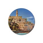 Old Jaffa Cityscape, Israel Rubber Round Coaster (4 pack)  Front