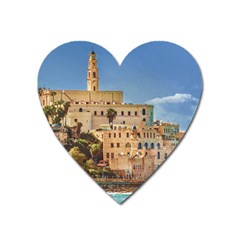 Old Jaffa Cityscape, Israel Heart Magnet by dflcprintsclothing