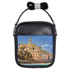 Old Jaffa Cityscape, Israel Girls Sling Bag by dflcprintsclothing