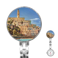 Old Jaffa Cityscape, Israel Stainless Steel Nurses Watch by dflcprintsclothing