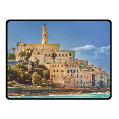 Old Jaffa Cityscape, Israel Double Sided Fleece Blanket (small)  by dflcprintsclothing