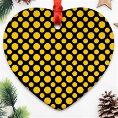 Dot Dots Dotted Yellow Ornament (heart) by impacteesstreetwearten