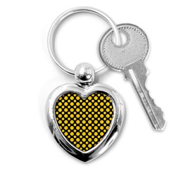 Dot Dots Dotted Yellow Key Chain (heart) by impacteesstreetwearten