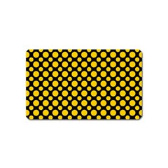 Dot Dots Dotted Yellow Magnet (name Card) by impacteesstreetwearten