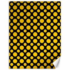 Dot Dots Dotted Yellow Canvas 12  X 16  by impacteesstreetwearten