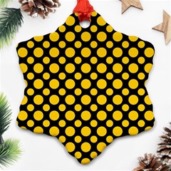 Dot Dots Dotted Yellow Ornament (snowflake) by impacteesstreetwearten