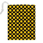 Dot Dots Dotted Yellow Drawstring Pouch (4XL) Back