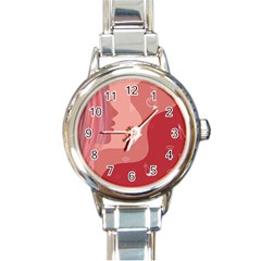 Online Woman Beauty Pink Round Italian Charm Watch by Mariart