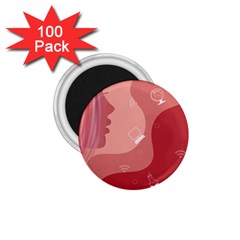 Online Woman Beauty Pink 1 75  Magnets (100 Pack)  by Mariart