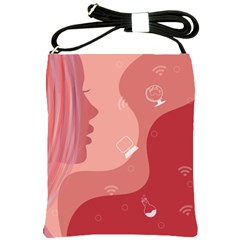 Online Woman Beauty Pink Shoulder Sling Bag by Mariart