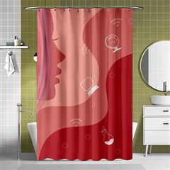 Online Woman Beauty Pink Shower Curtain 48  X 72  (small)  by Mariart