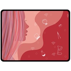 Online Woman Beauty Pink Double Sided Fleece Blanket (large)  by Mariart