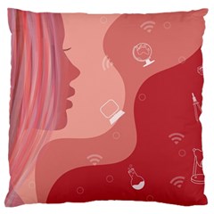 Online Woman Beauty Pink Standard Flano Cushion Case (one Side) by Mariart