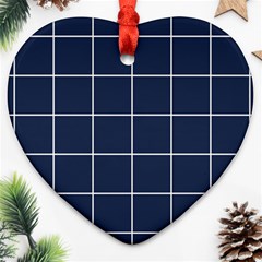 Blue Plaid Heart Ornament (two Sides) by goljakoff