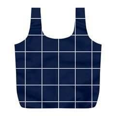 Blue Plaid Full Print Recycle Bag (l) by goljakoff